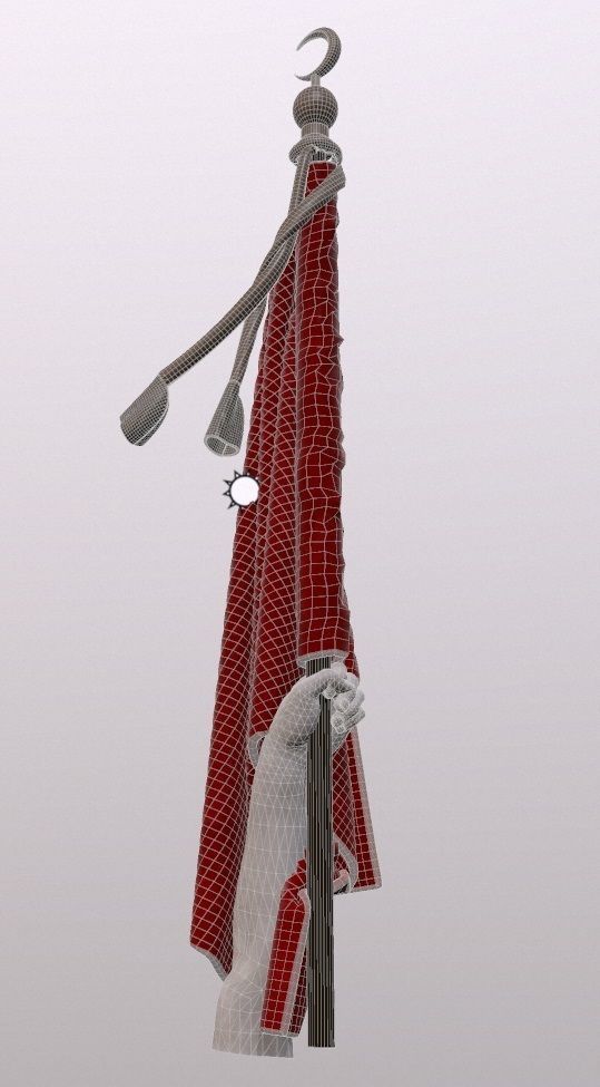 Martyr Flag Memorial Sehit Sancaktar Aniti Low-poly 3D model_2