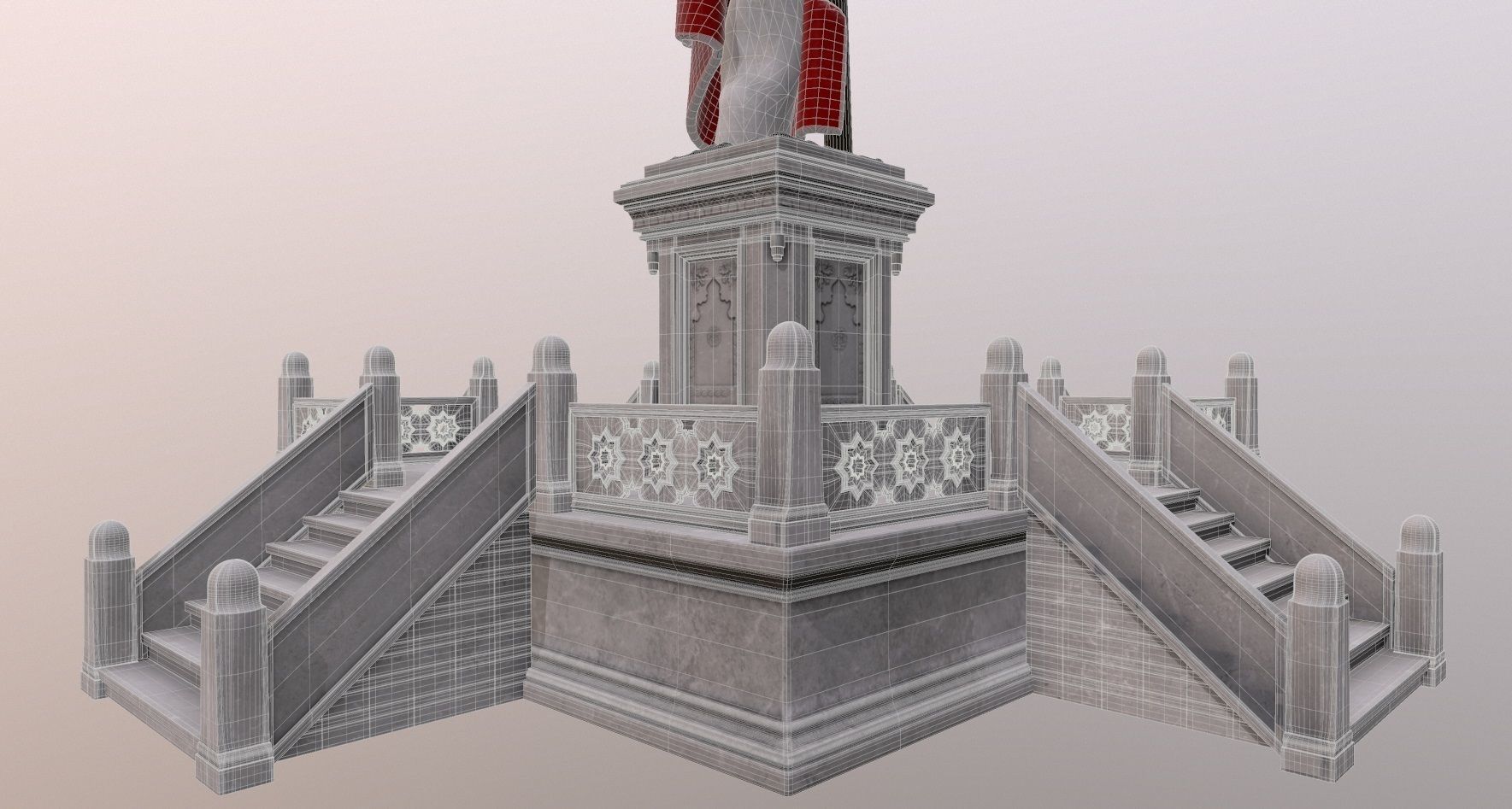 Martyr Flag Memorial Sehit Sancaktar Aniti Low-poly 3D model_6