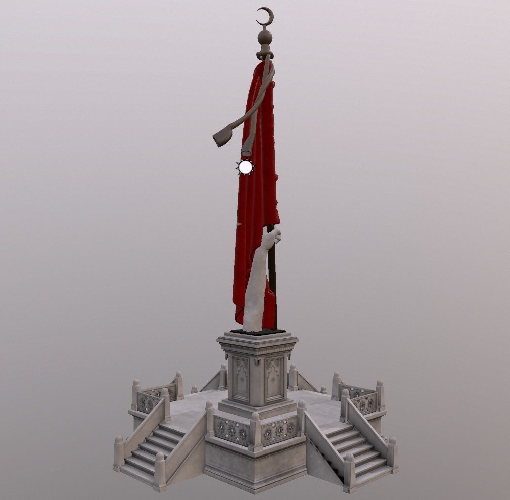 Martyr Flag Memorial Sehit Sancaktar Aniti Low-poly 3D model_5