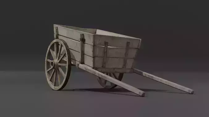 Old Damaged Wooden Cart