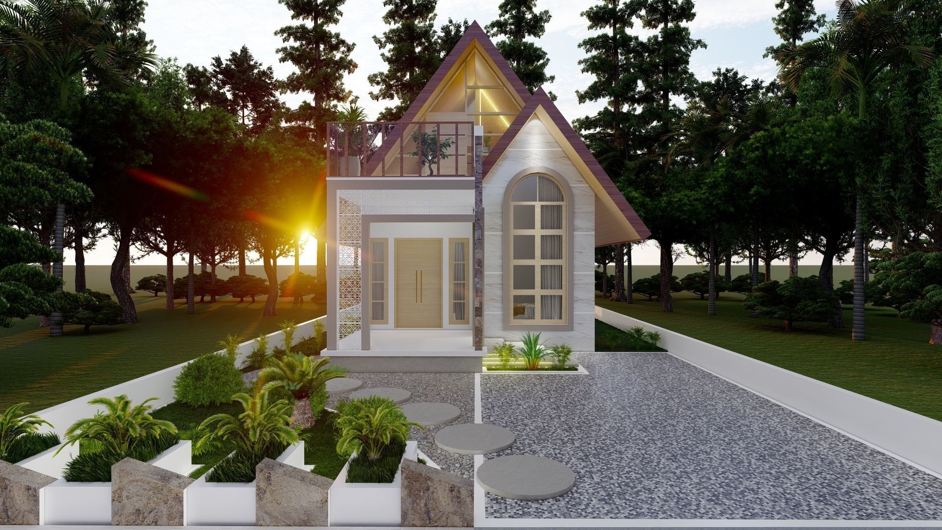 DESAIN RUMAH UNIK 3D model_3