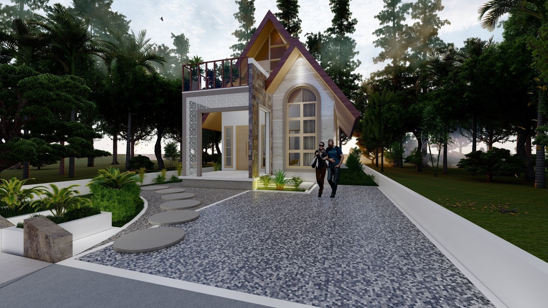 DESAIN RUMAH UNIK 3D model_4