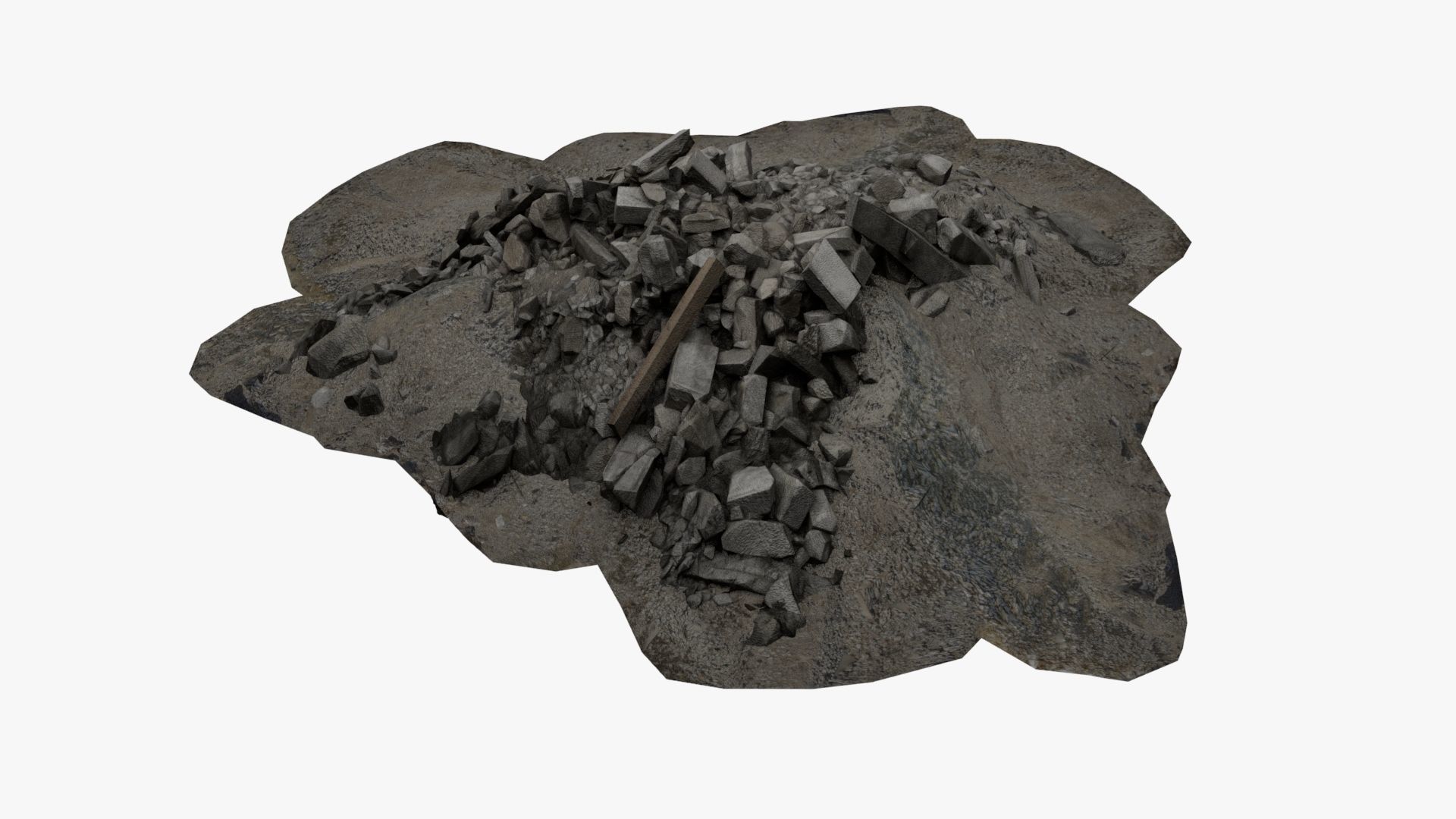 Ruin Debris Kit Rubble gravel pile 3D model_6