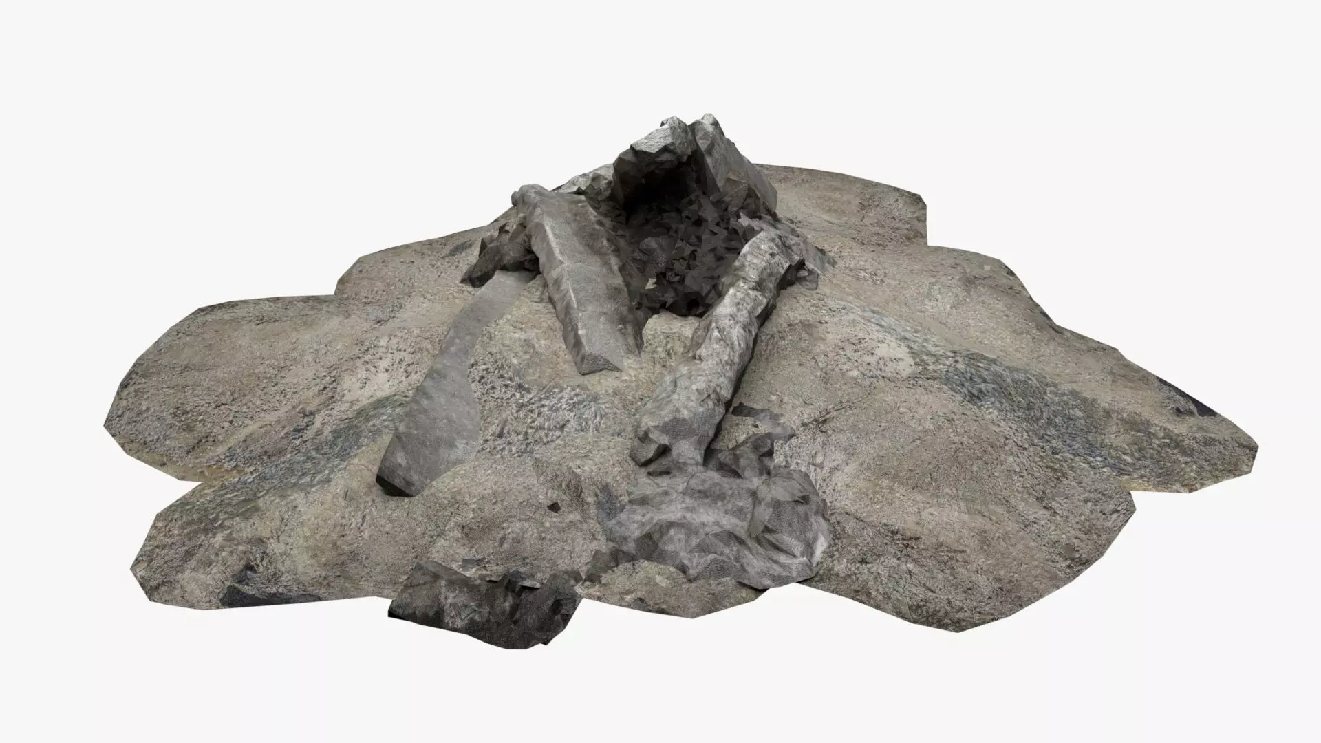 Ruin Debris Kit Rubble gravel pile 3D model_0