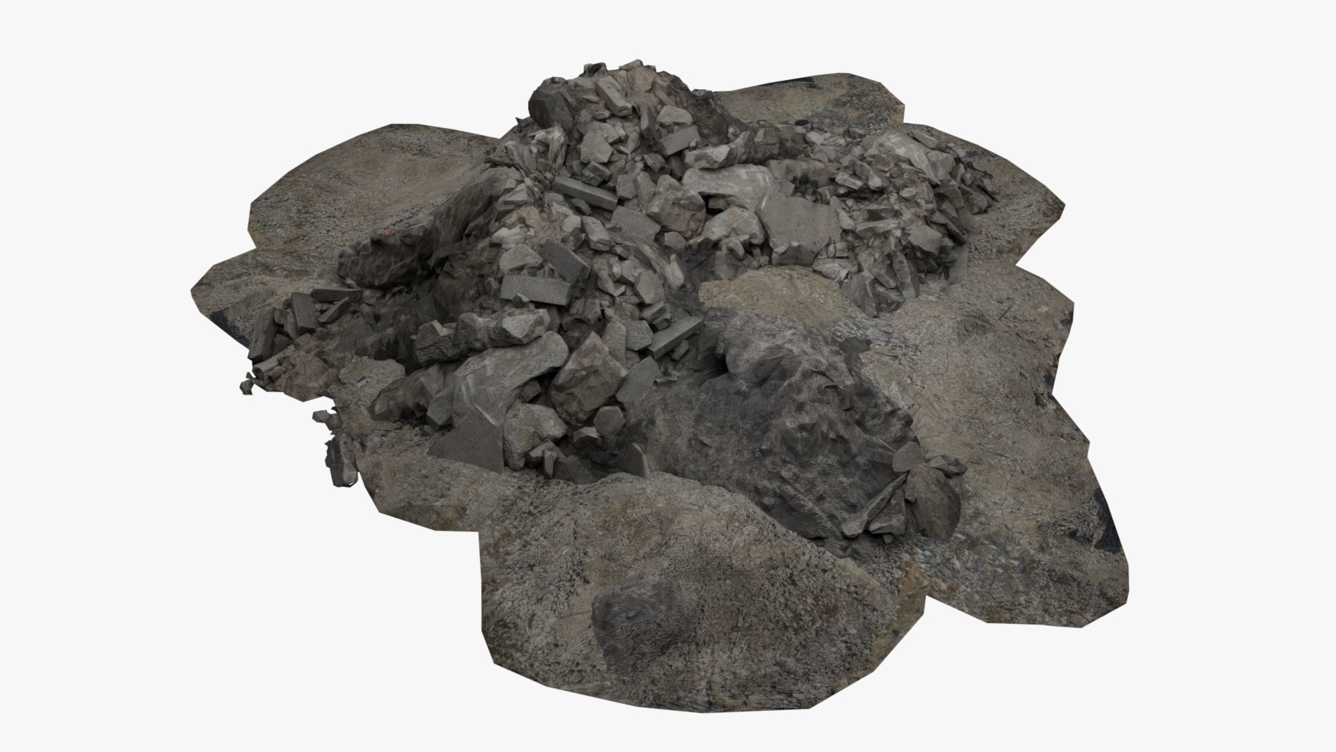 Ruin Debris Kit Rubble gravel pile 3D model_2
