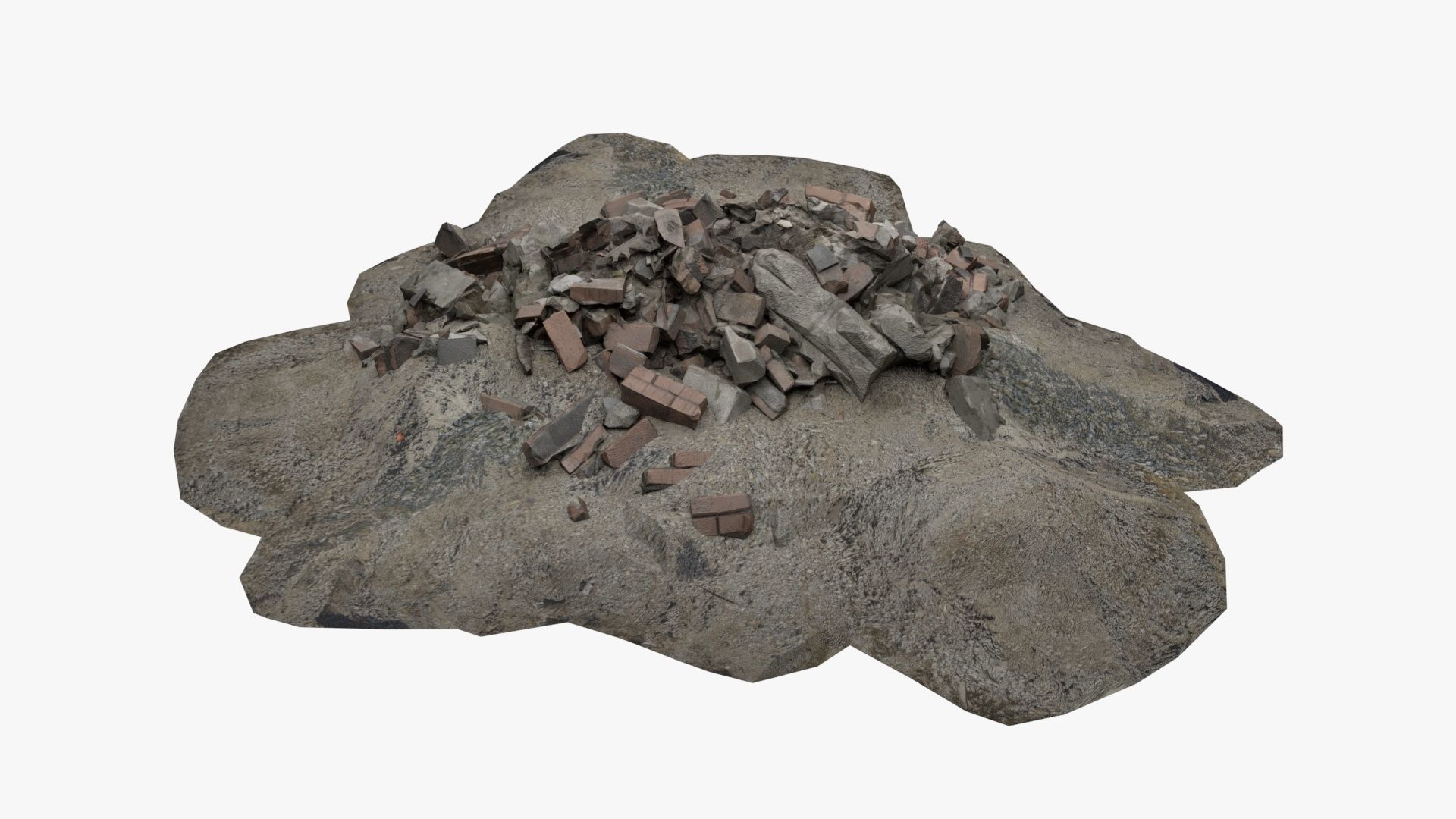 Ruin Debris Kit Rubble gravel pile 3D model_4