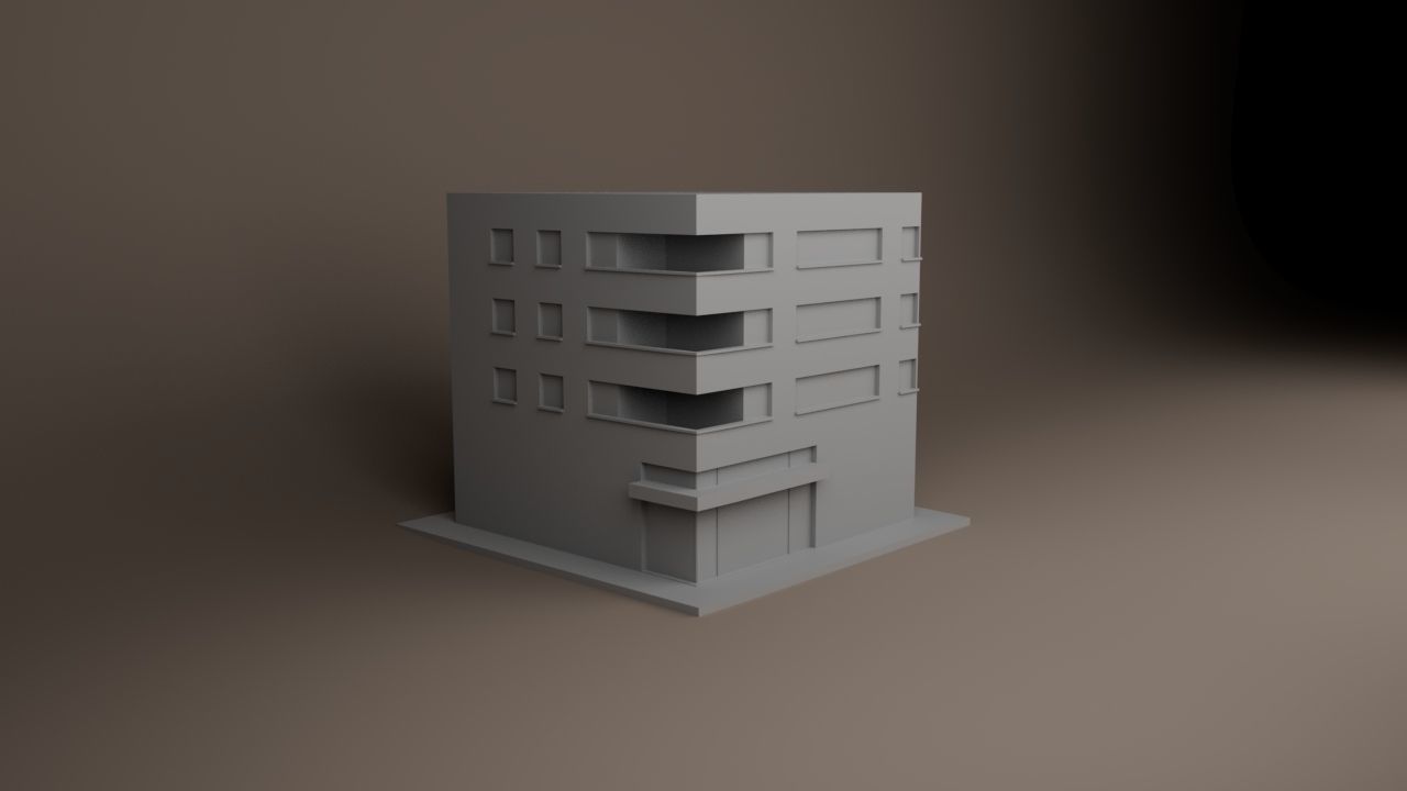 Office building plus 86 degrees bakery Free 3D model_2