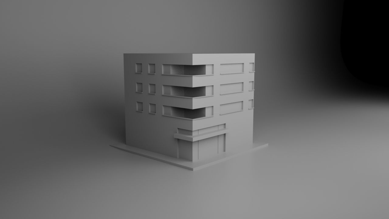 Office building plus 86 degrees bakery Free 3D model_1