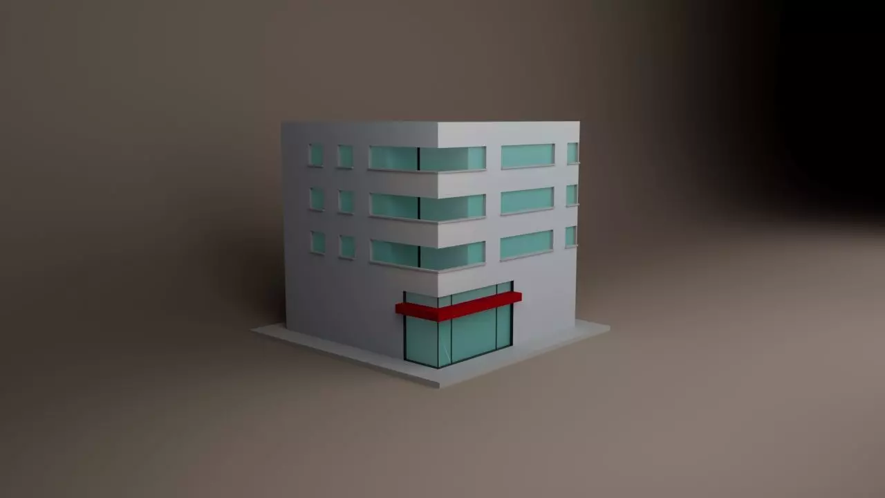 Office building plus 86 degrees bakery Free 3D model_0