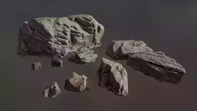 Rock model set piece of