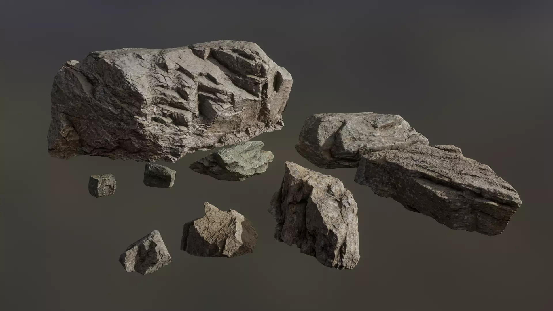 Rock model set piece of Low-poly 3D model