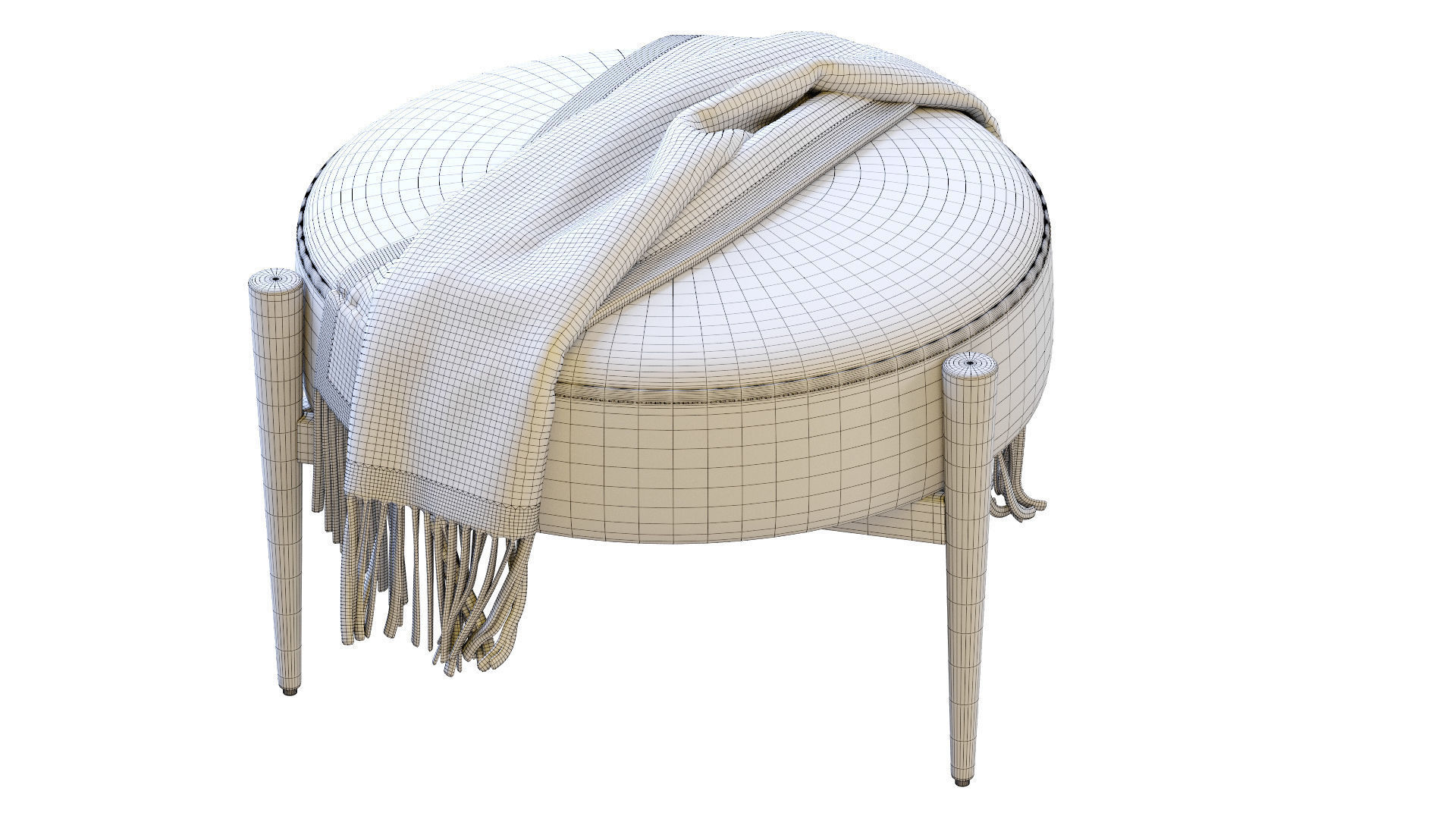 Pouf Viena 3D model_2