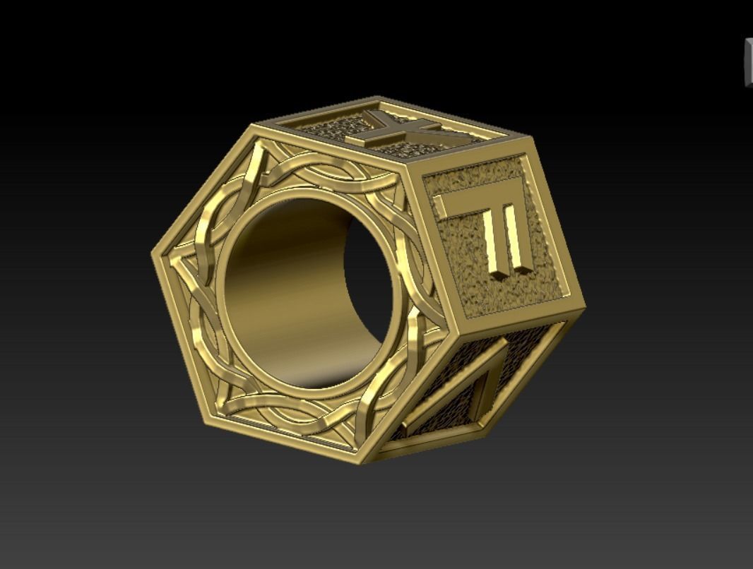 viking bead with runes LAUKAZ 3D print model_1