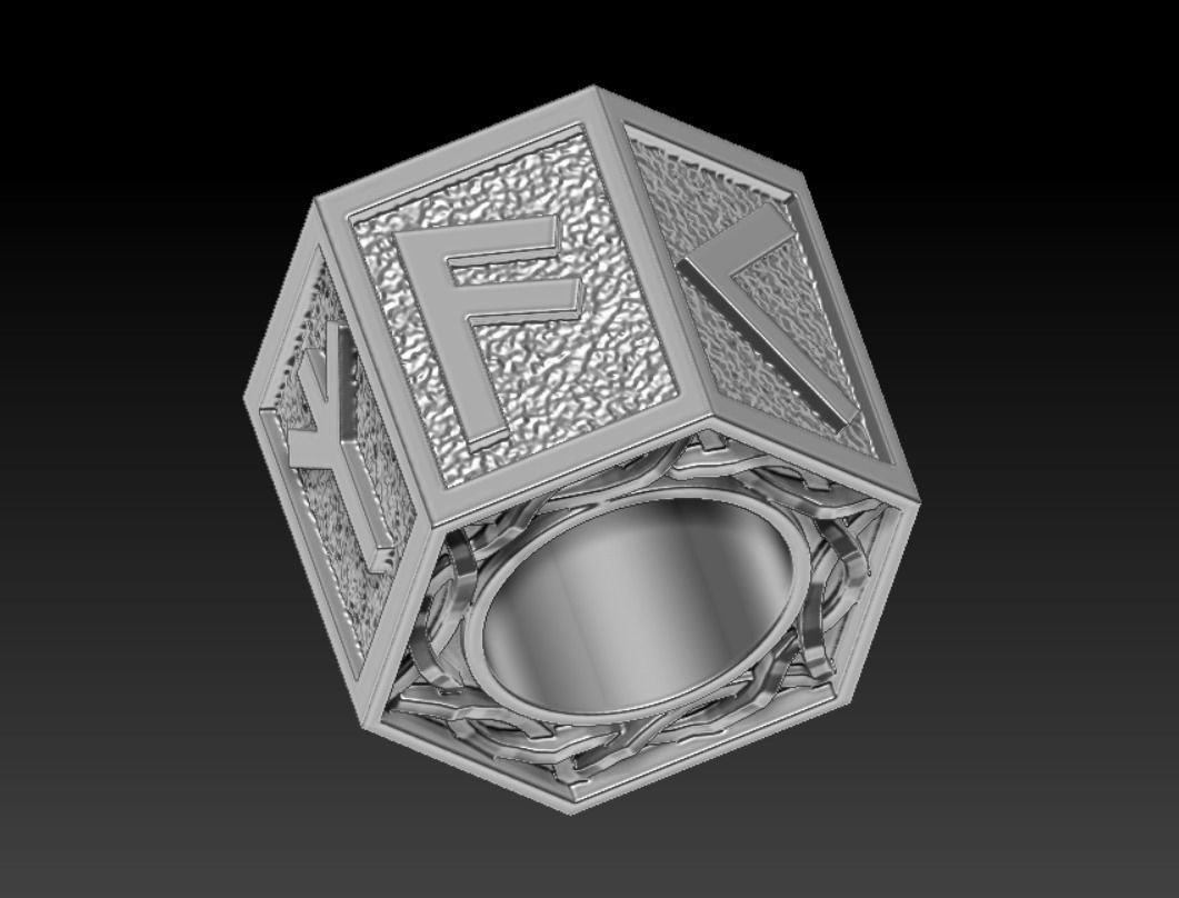 viking bead with runes LAUKAZ 3D print model_12