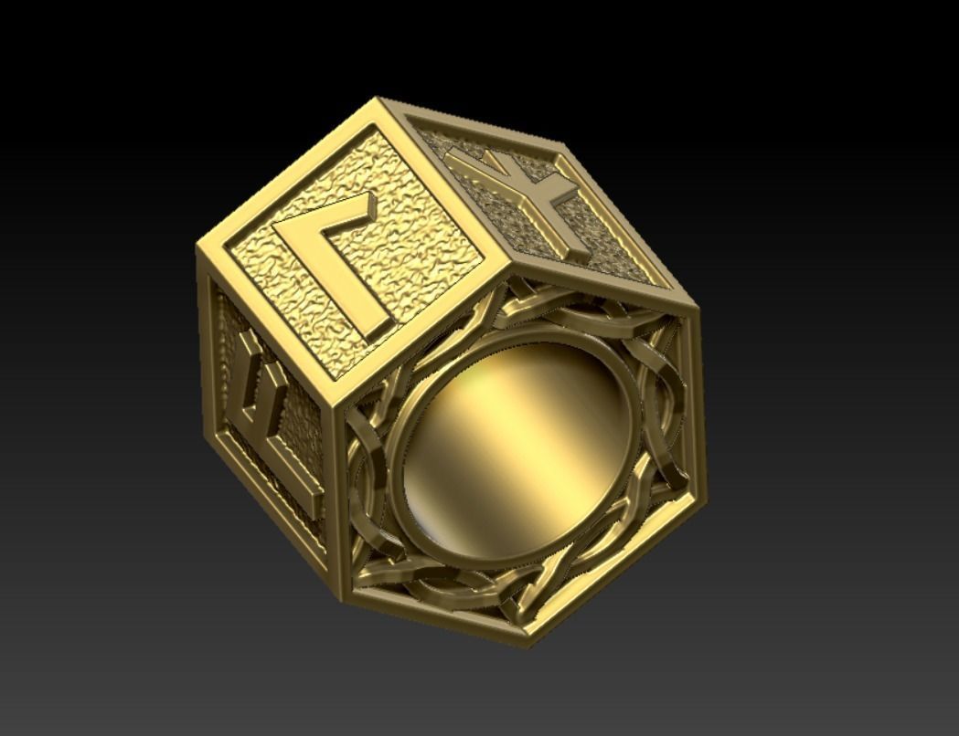 viking bead with runes LAUKAZ 3D print model_2