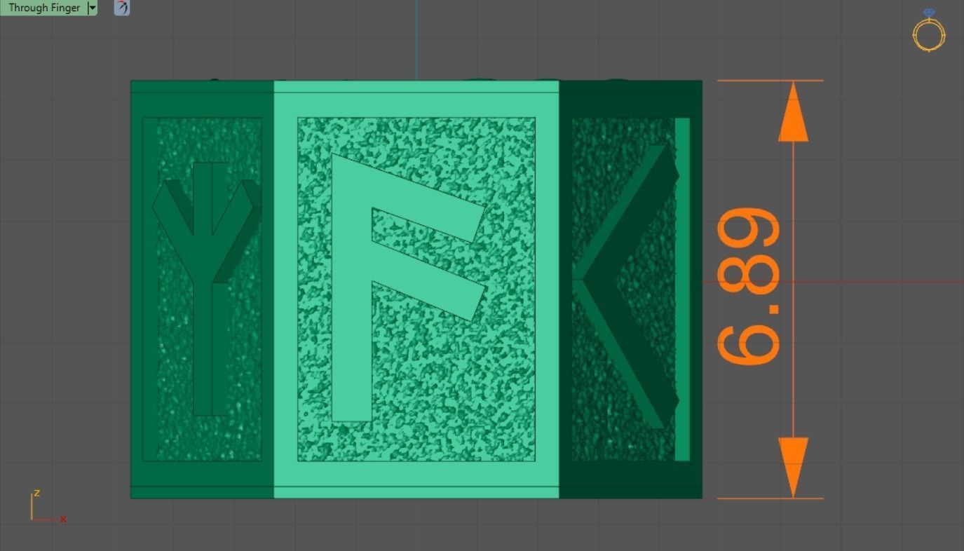 viking bead with runes LAUKAZ 3D print model_5