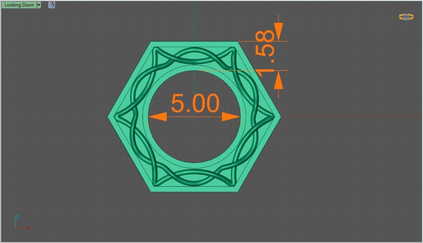 viking bead with runes LAUKAZ 3D print model_4