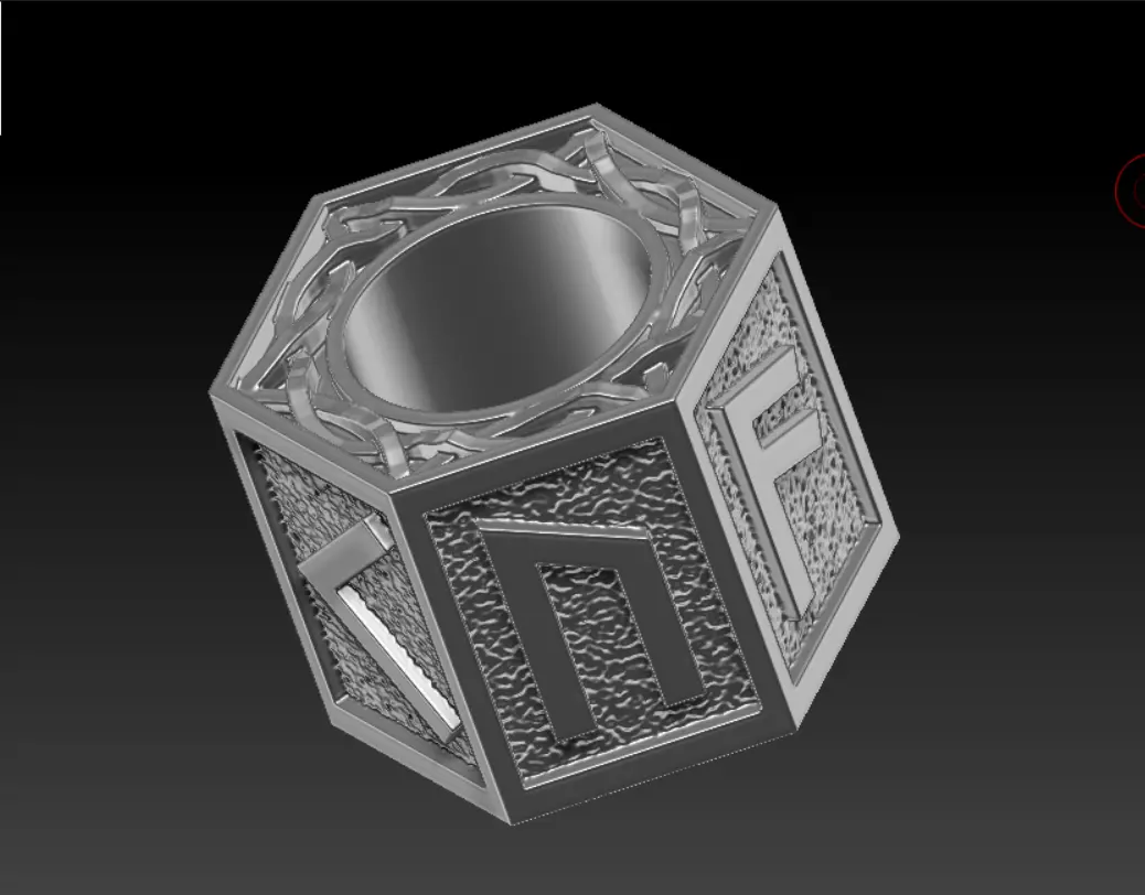 viking bead with runes LAUKAZ 3D print model_0