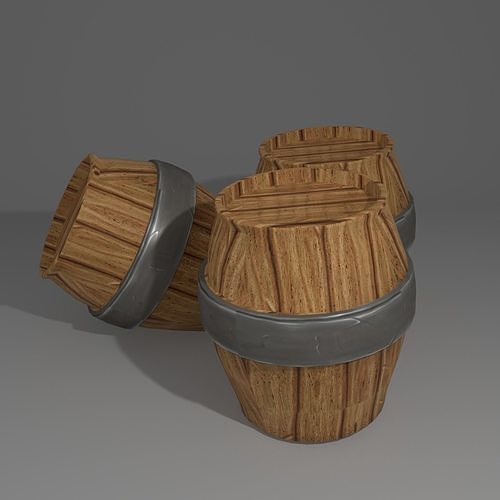 Stylized Barrel Low-poly 3D model