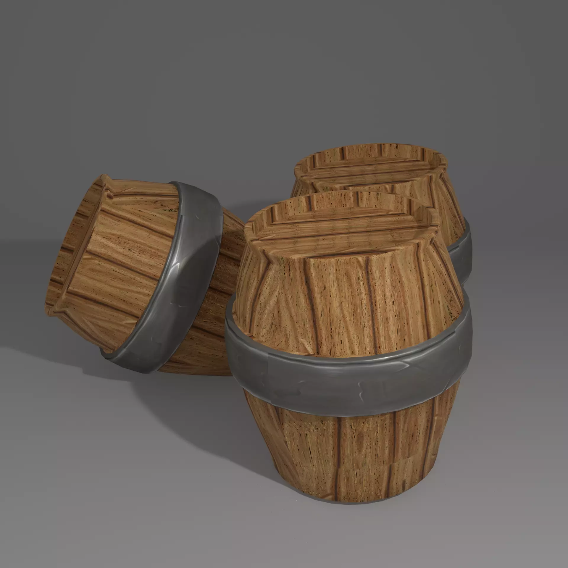 Stylized Barrel Low-poly 3D model_0