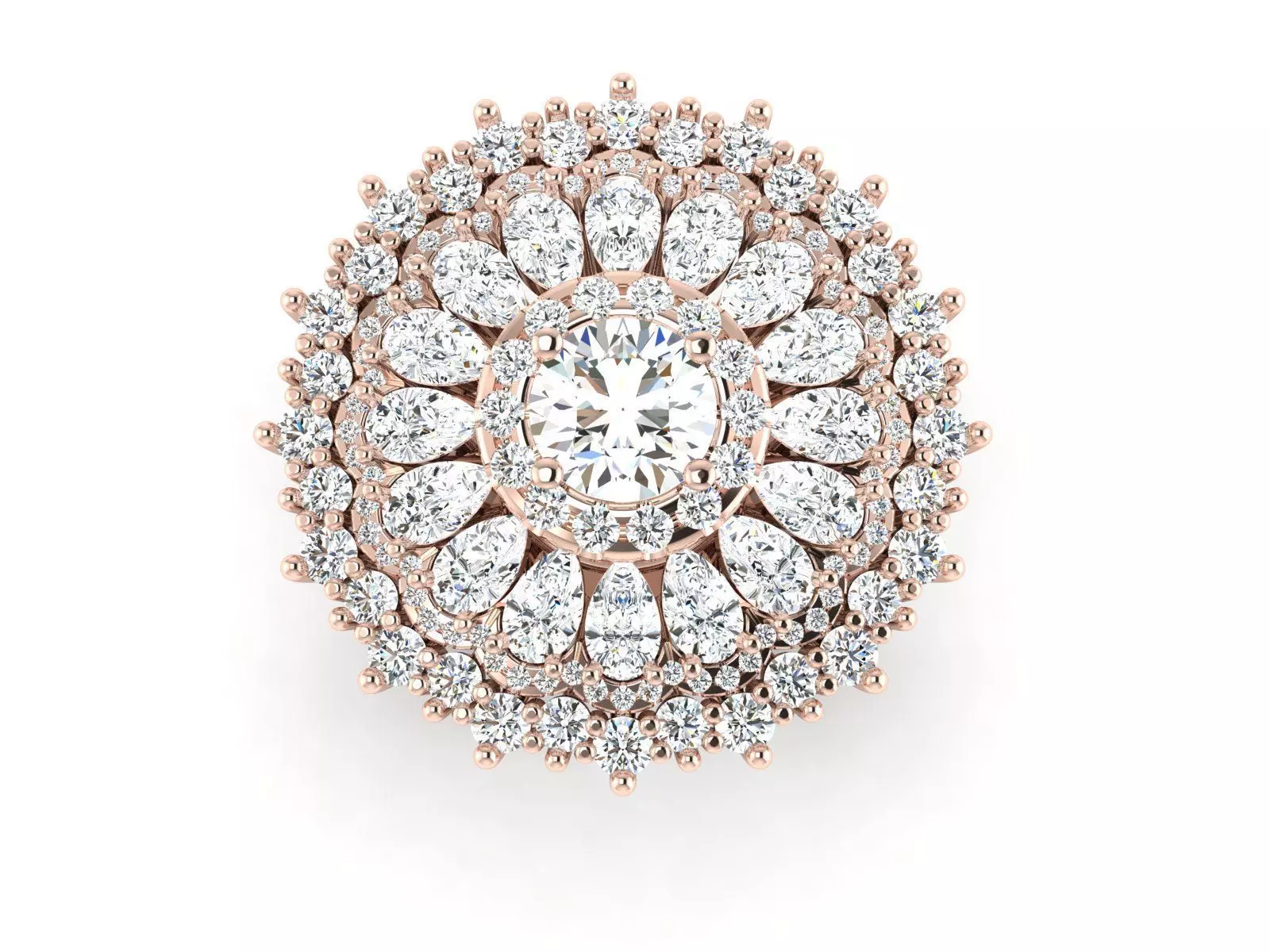 Engagement ring Flowers Shine collection 3D print model