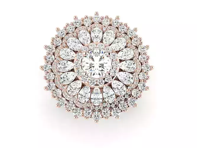 Engagement ring Flowers Shine collection  3D print model