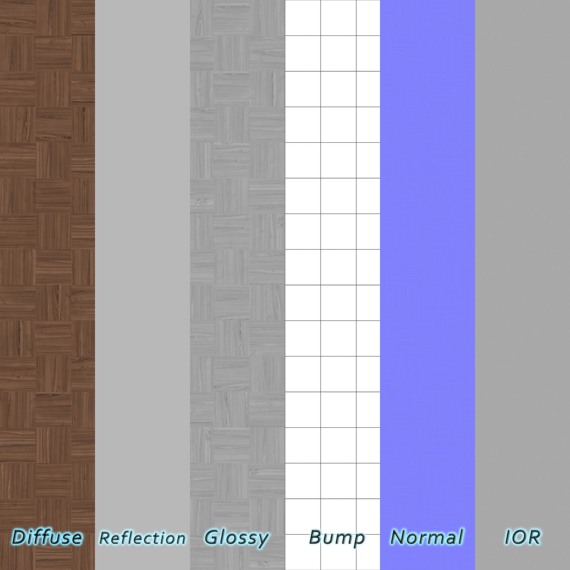 Parquet - Laminate - Wooden floor 4 in 1 3D model_7