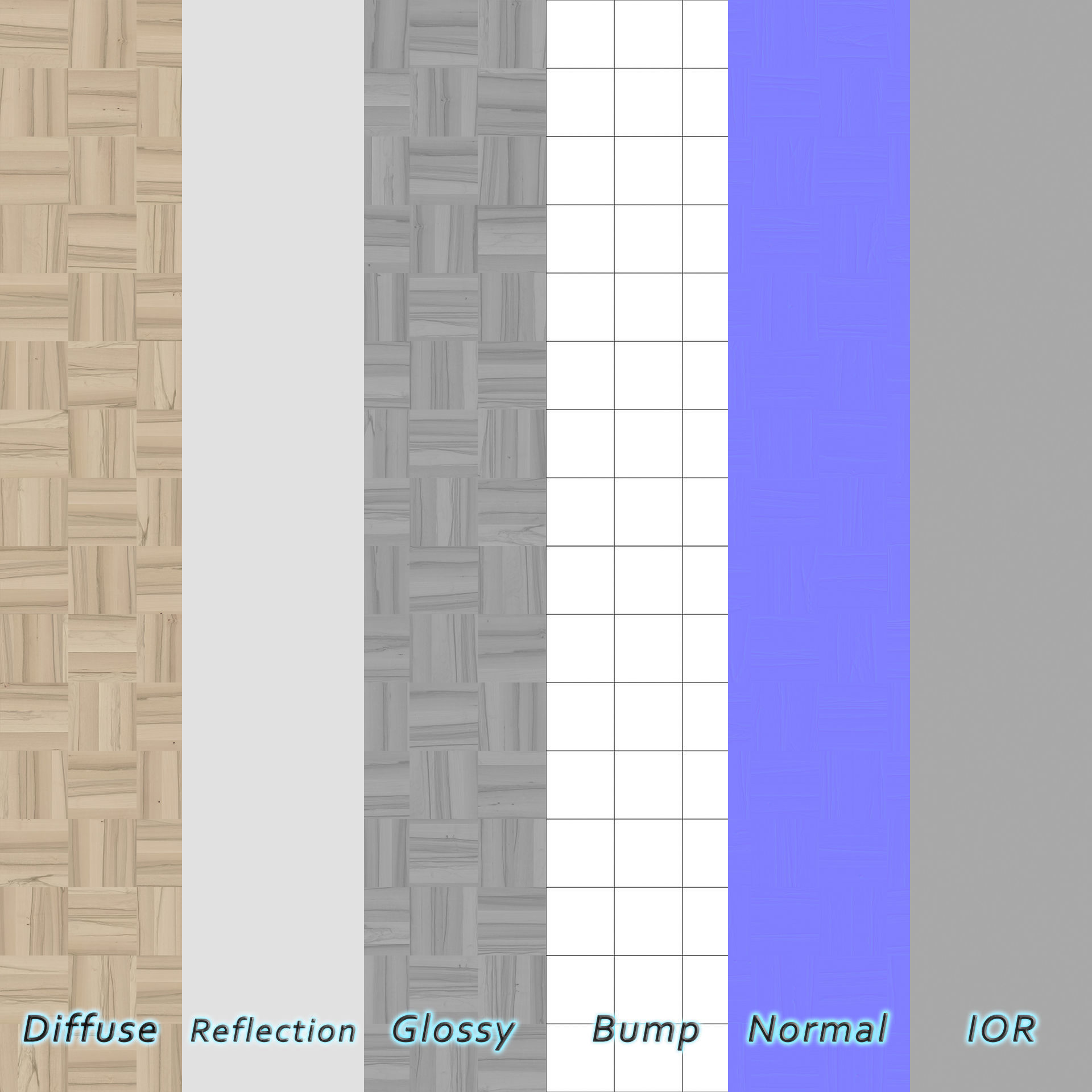 Parquet - Laminate - Wooden floor 4 in 1 3D model_6