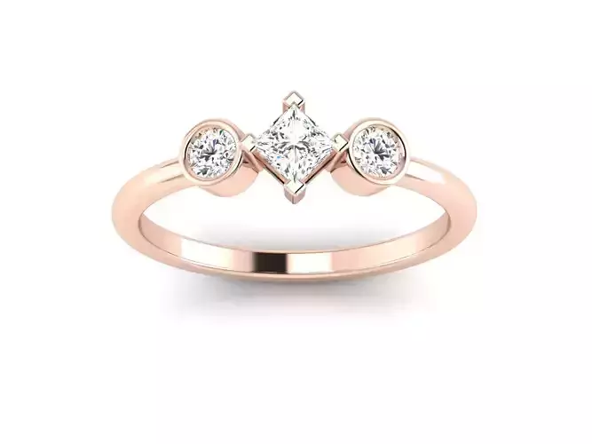 Engagement Princess Stone ring  3D print model