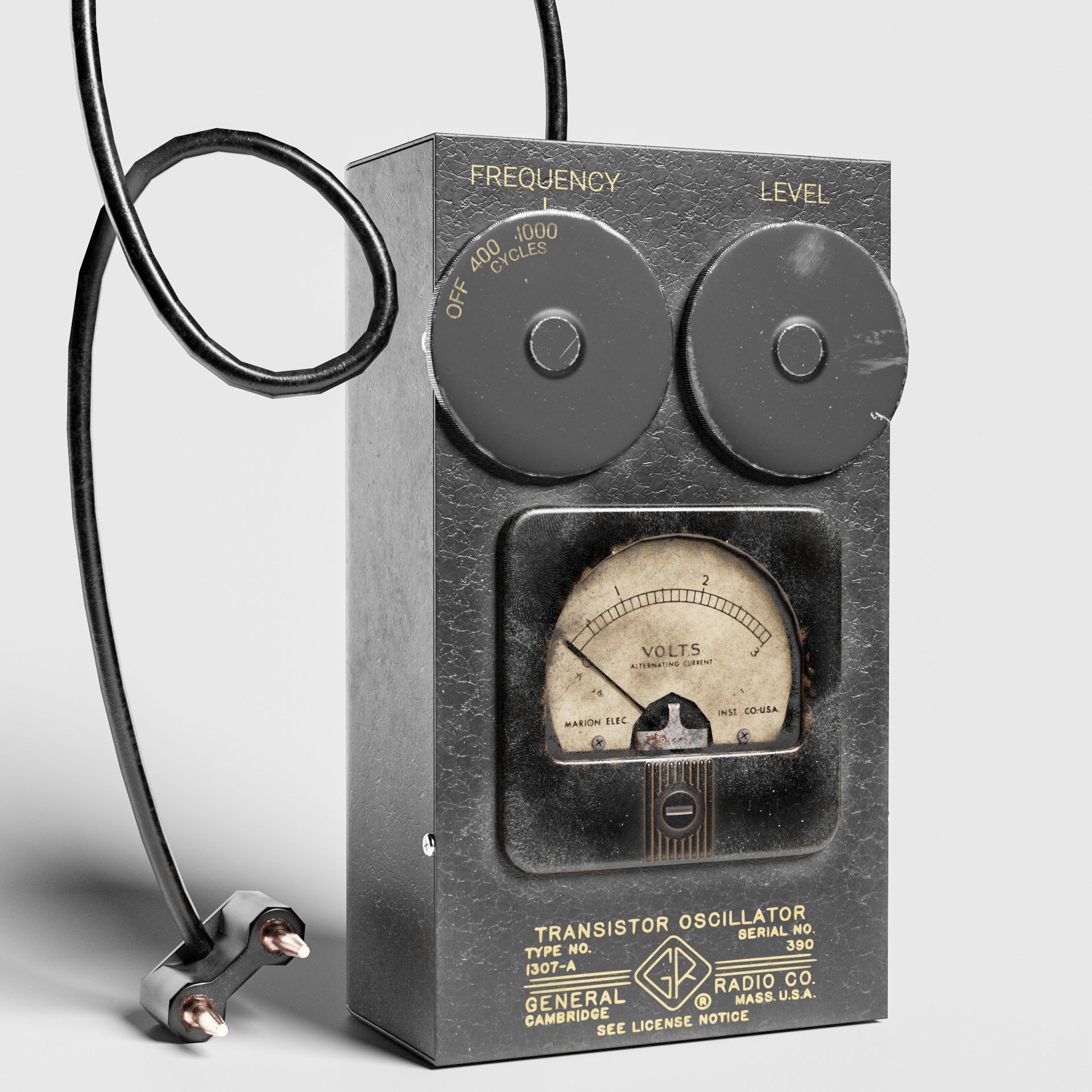 General Radio Transistor Oscillator 1307-A Low-poly 3D model_3
