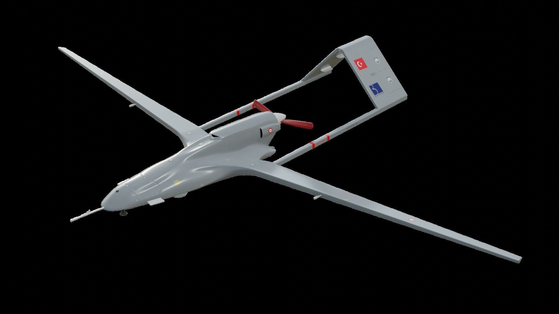 Bayraktar TB2 Low-poly 3D model_3
