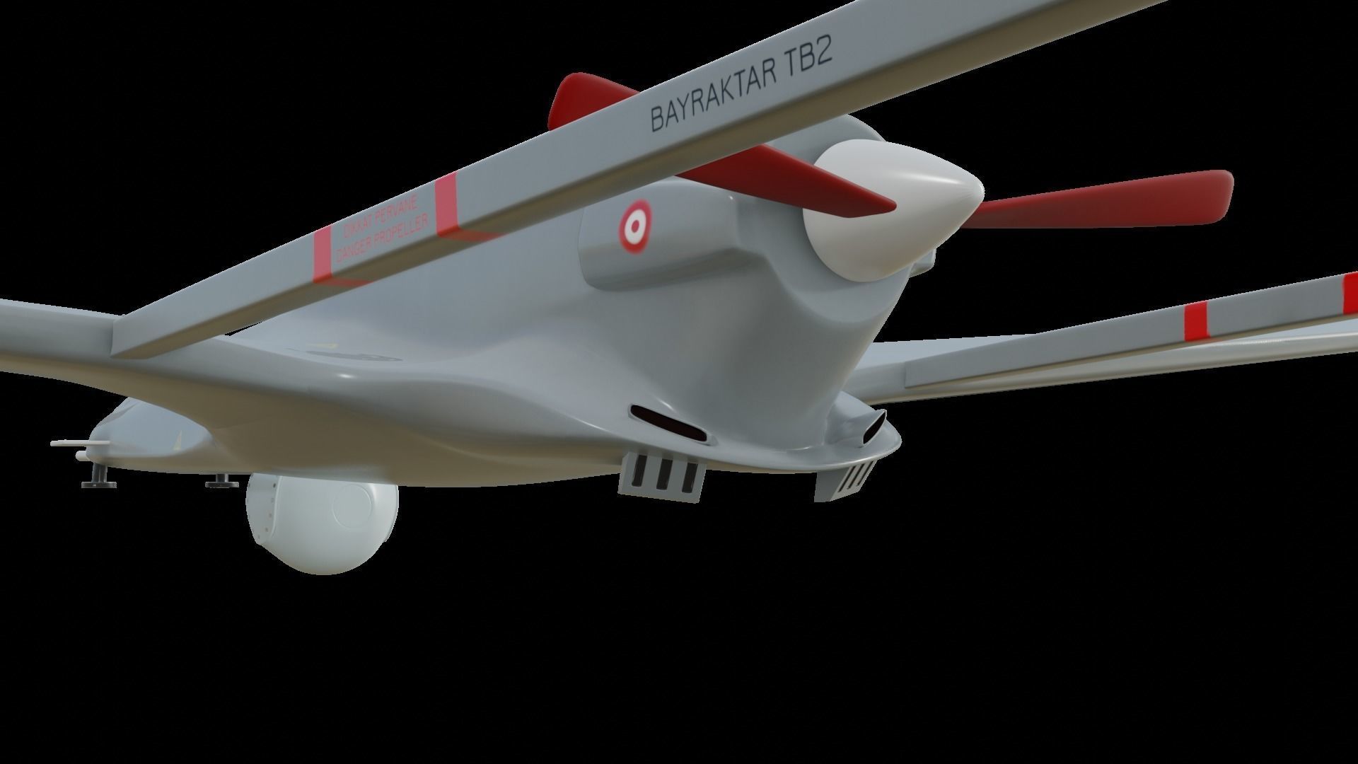 Bayraktar TB2 Low-poly 3D model_5