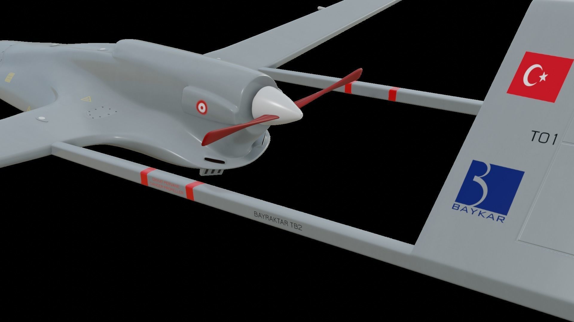 Bayraktar TB2 Low-poly 3D model_4