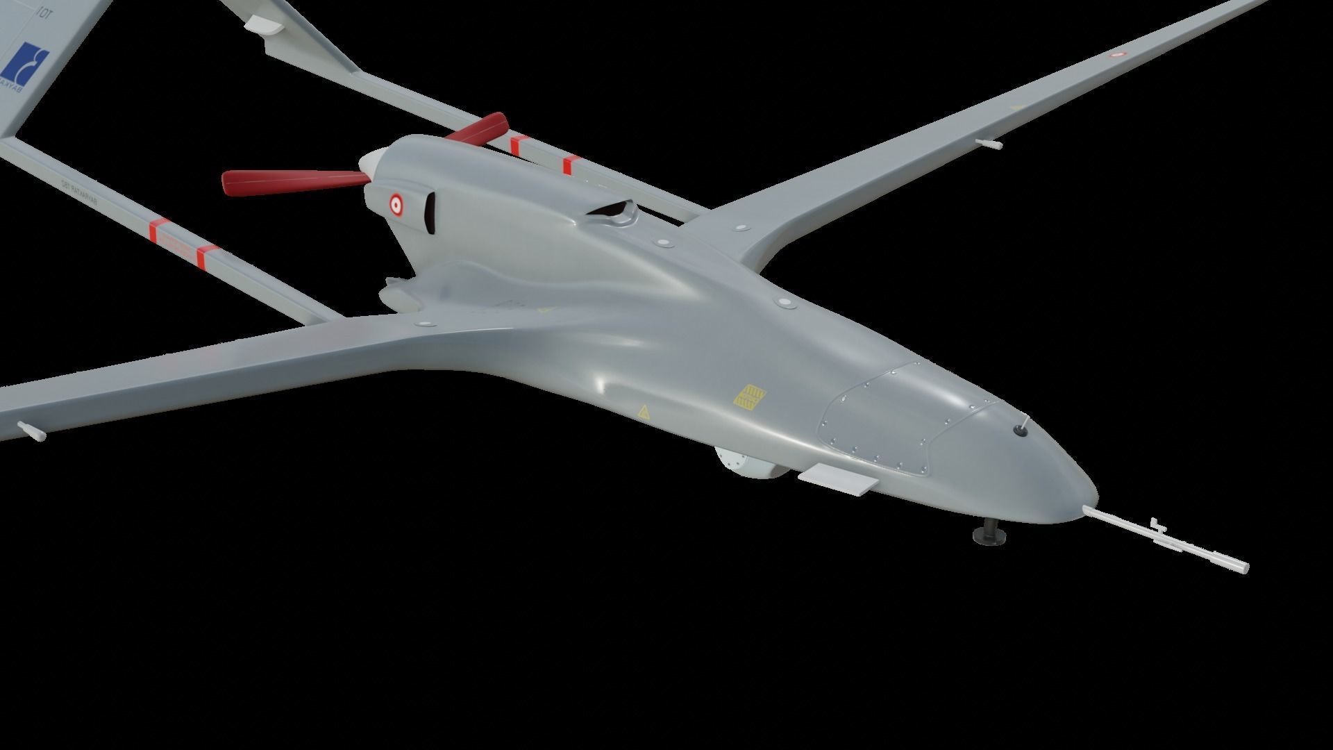 Bayraktar TB2 Low-poly 3D model_6