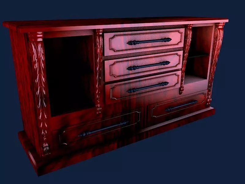 BUFFET dresser with drawers 3D model_0