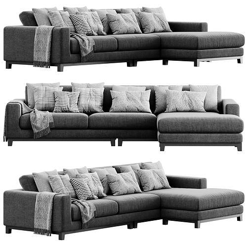 Frankfurt 3 seater lounge sofa by focus on furniture 3D model