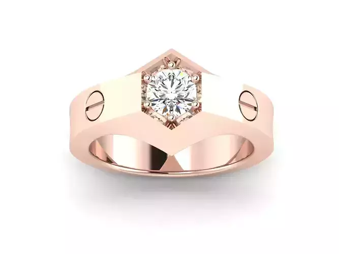 Diamond Engagement ring 3D print model