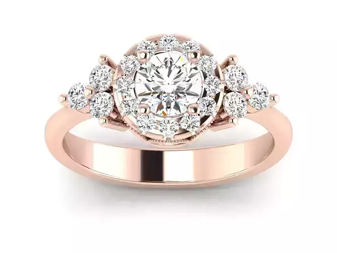 Solitaire Engagement Wedding Ring 3dm stl Render Detail