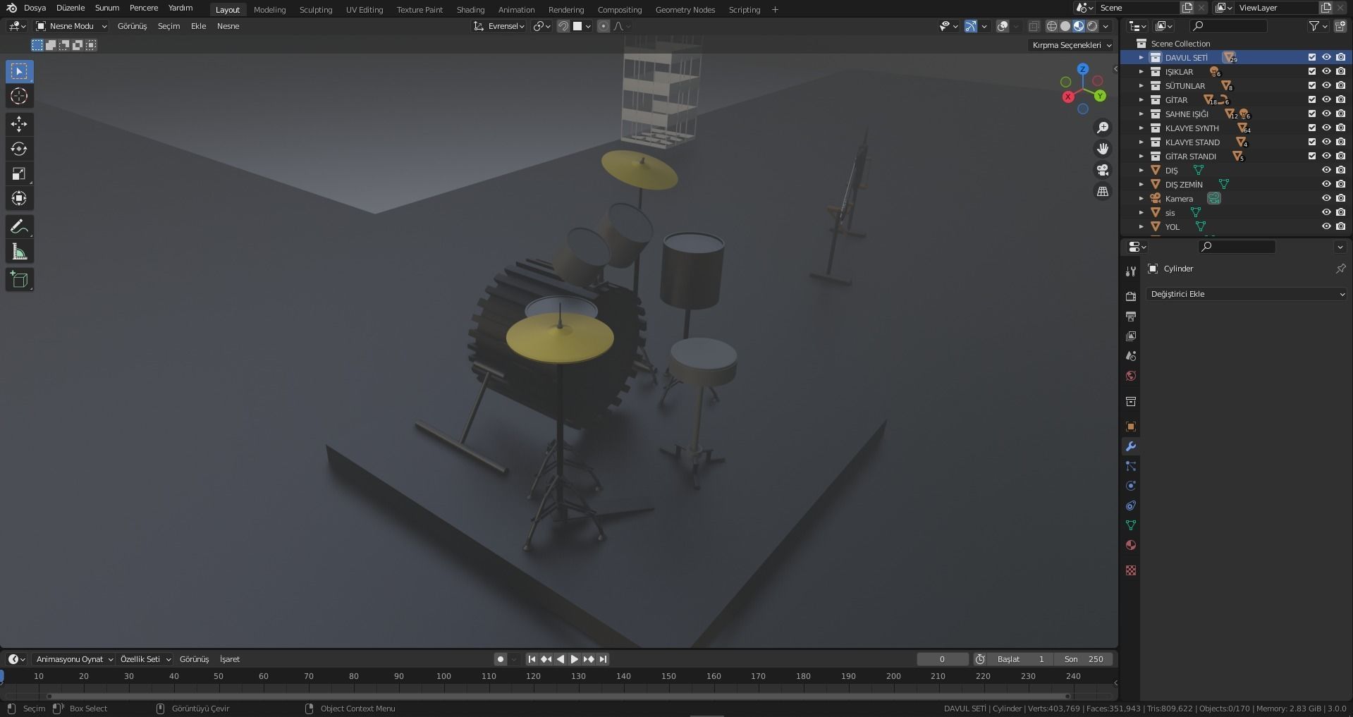 Concert stage with lights 3D model_20