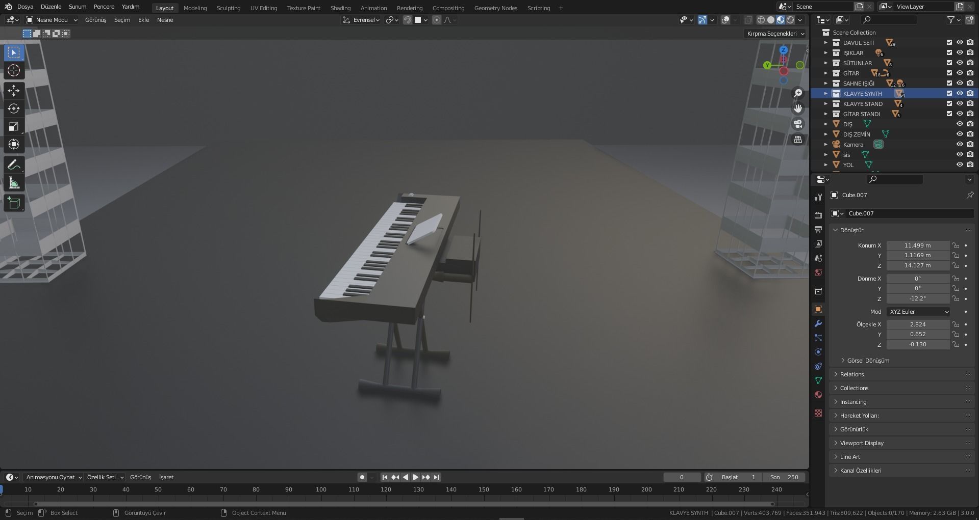 Concert stage with lights 3D model_22