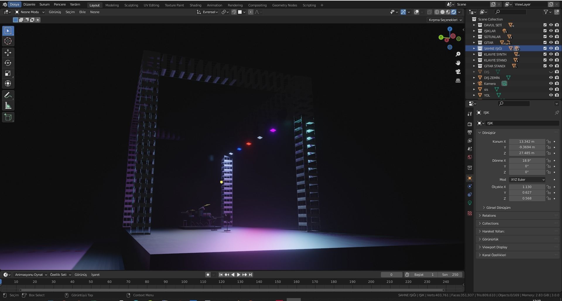 Concert stage with lights 3D model_9