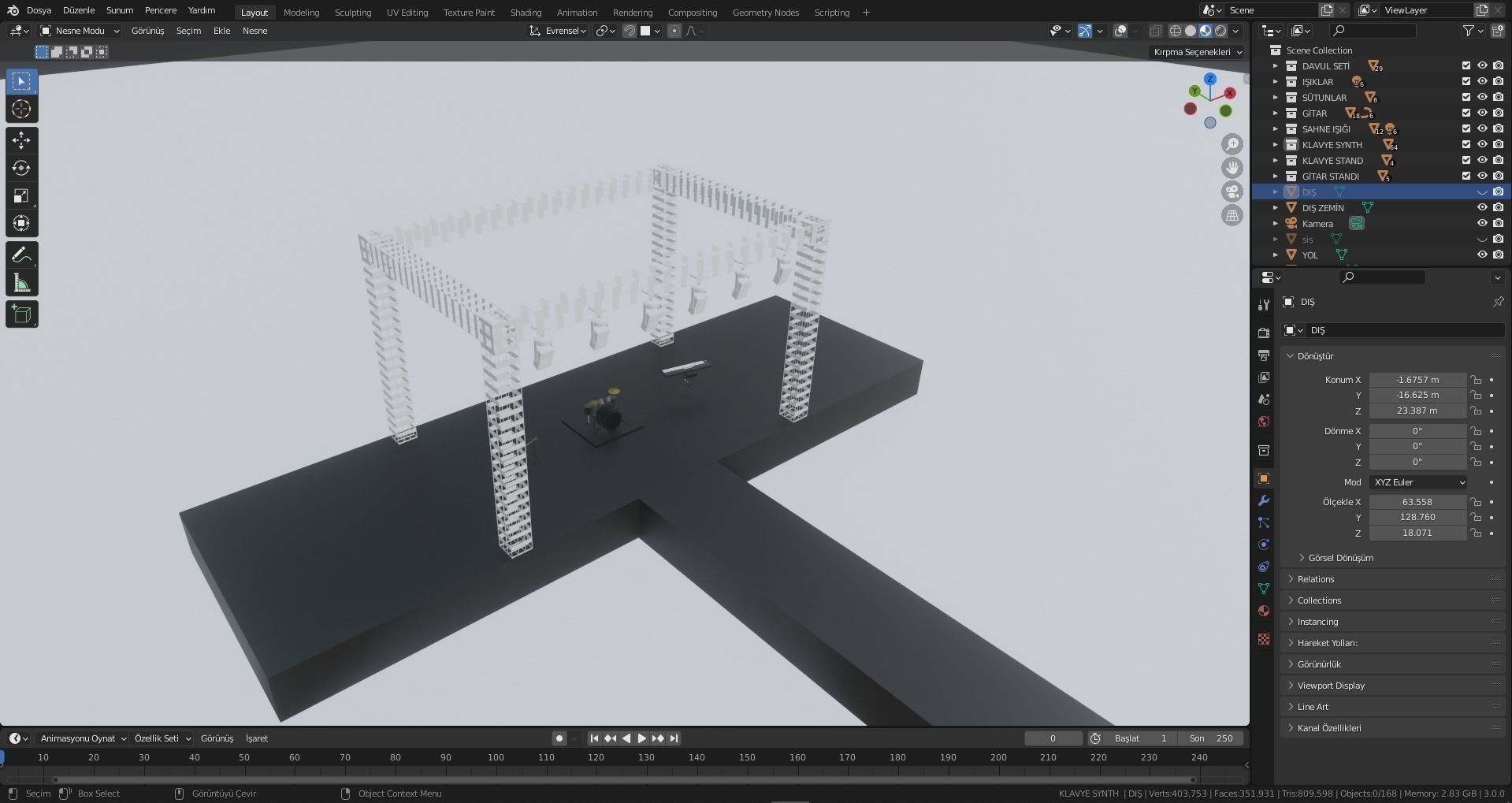 Concert stage with lights 3D model_4