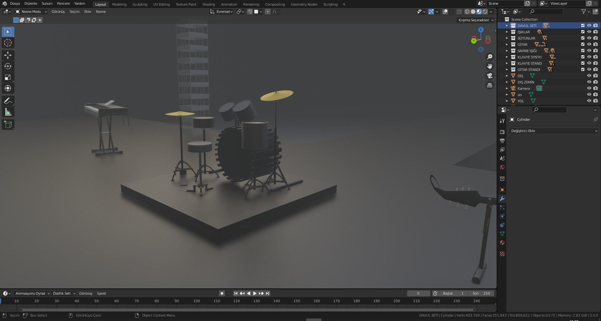 Concert stage with lights 3D model_18