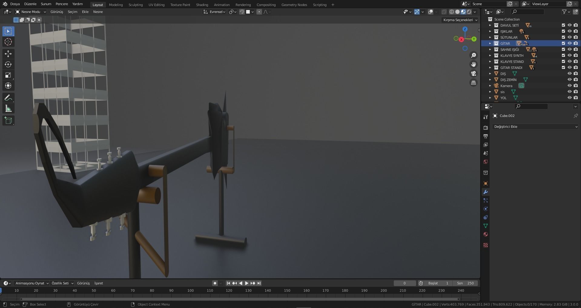 Concert stage with lights 3D model_14