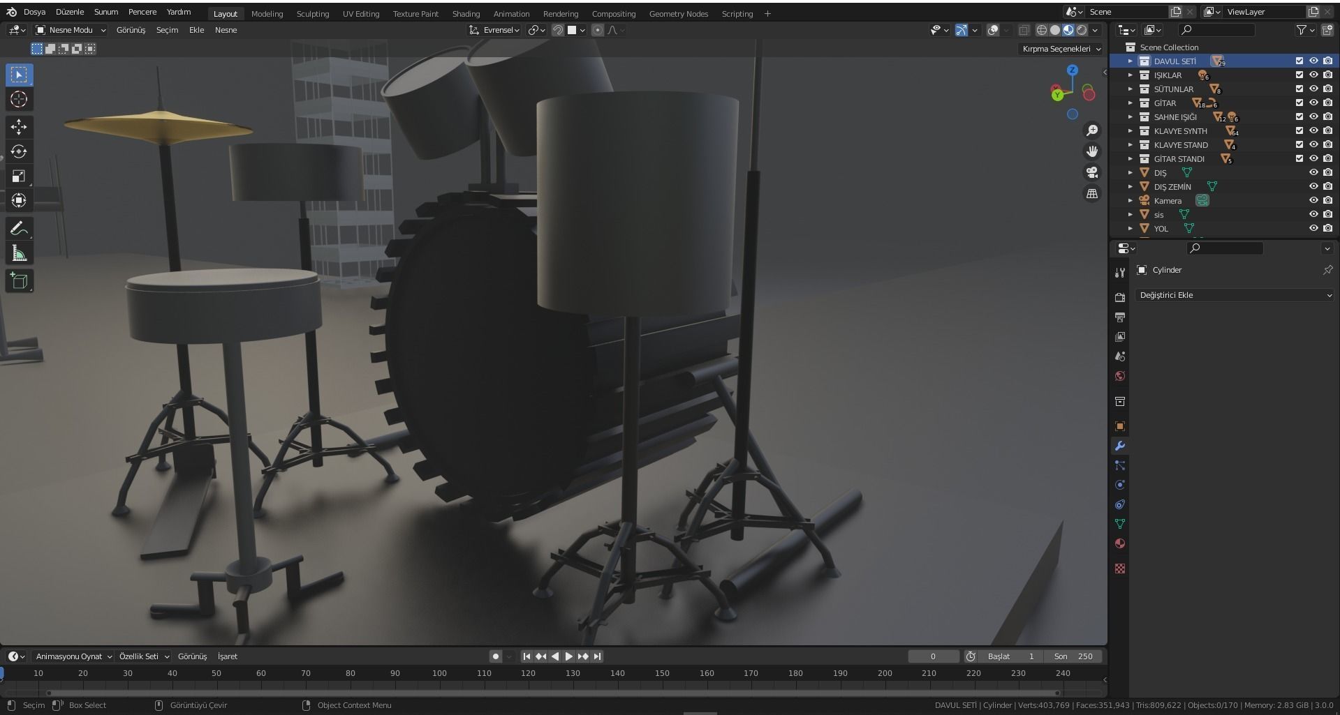 Concert stage with lights 3D model_17
