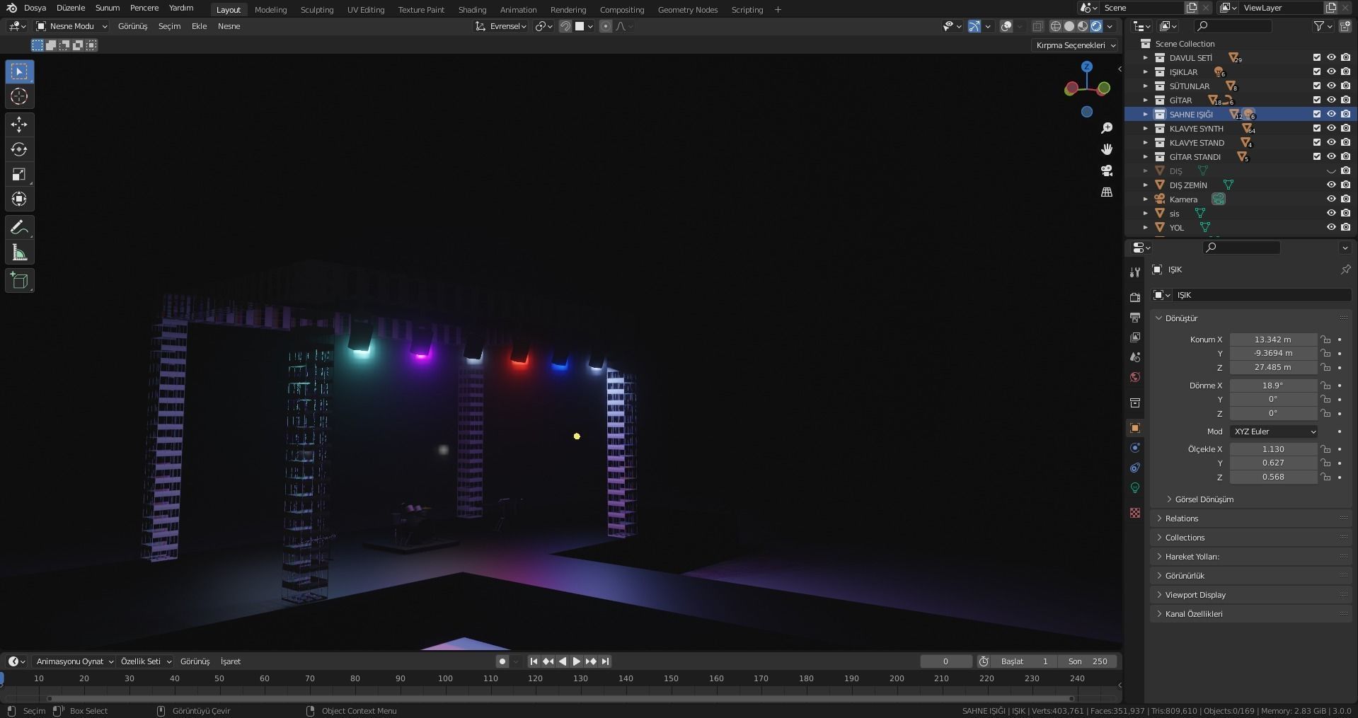 Concert stage with lights 3D model_3