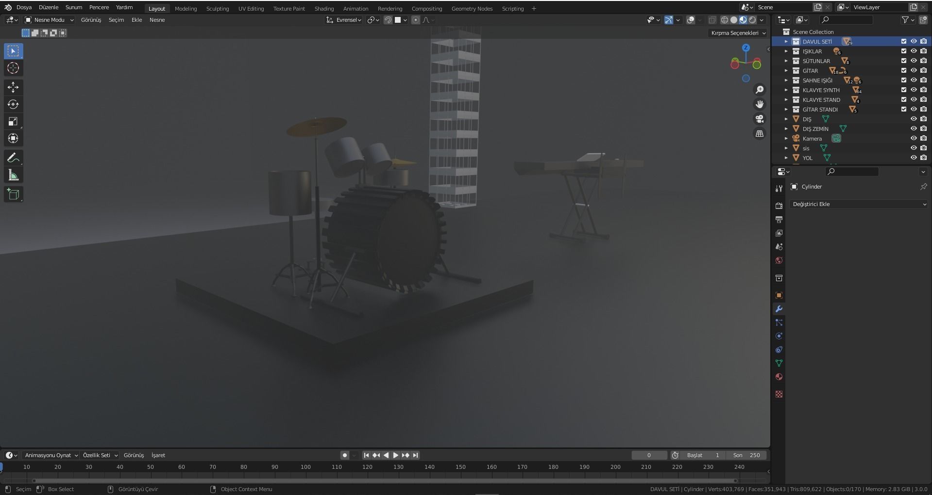 Concert stage with lights 3D model_19