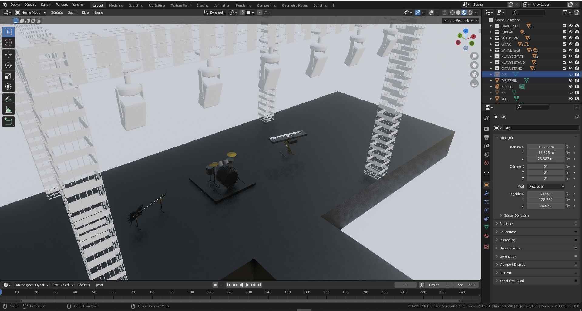 Concert stage with lights 3D model_5