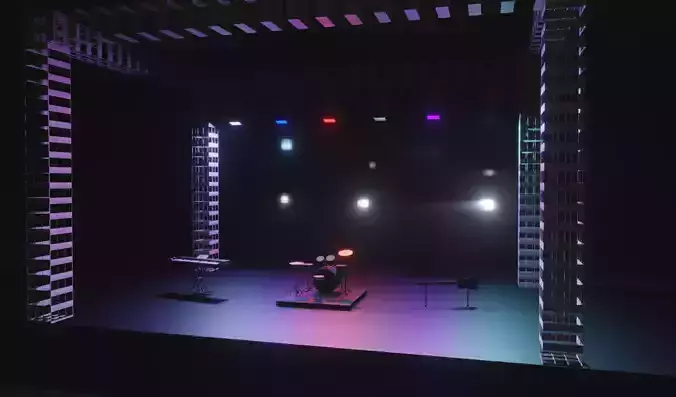 Concert stage with lights