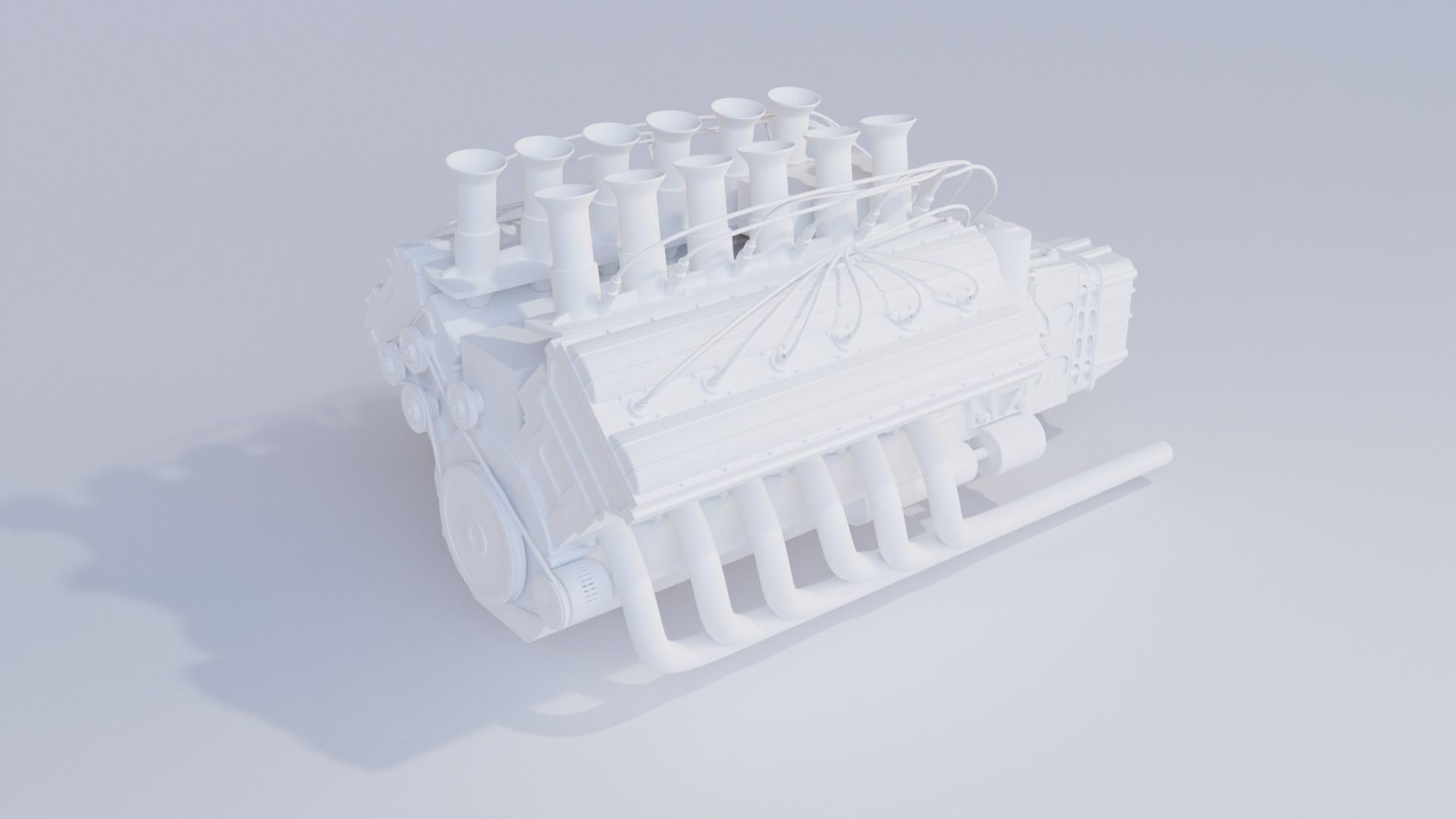 V12 car engine 3D model 3D model_5